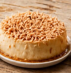 Coconut Flan garnished with toasted coconut